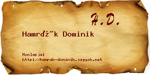 Hamrák Dominik névjegykártya